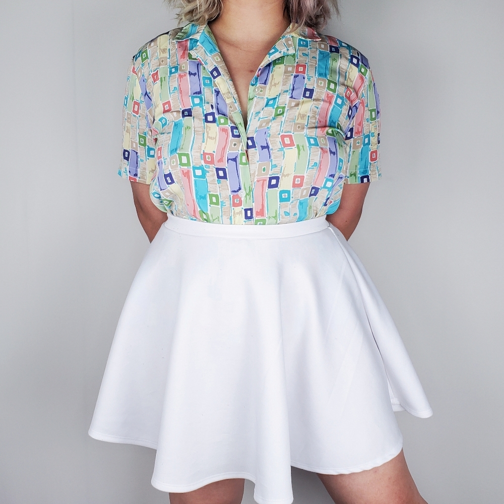 Alfred Dunner Colorful Funky Retro Abstract Top